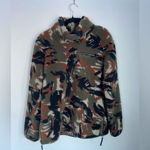 L.L. Bean Camo Turtleneck Pullover Fleece